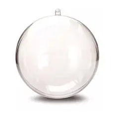 Esfera Transparente De Acrílico 9cm Abre & Fecha Com Pressão