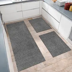Jogo de Cozinha Tapetes e Passadeira 3 Peças Antiderrapante Havana Decoração