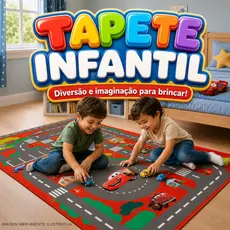 Tapete Infantil Menino Pista de Corrida Atividade Interativa Bebê Criança
