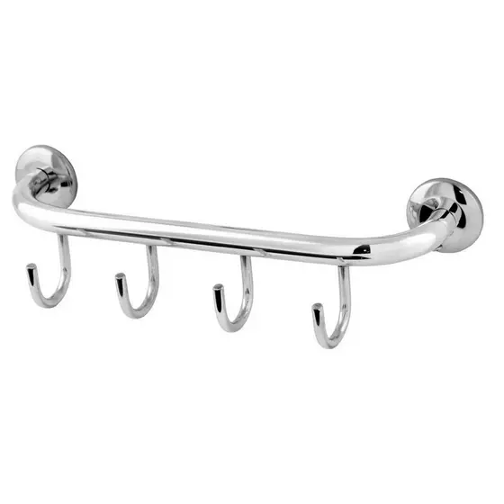 Cabide Quadruplo Aço Inox 4 Ganchos