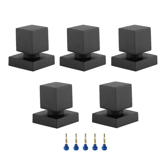 5 Acabamentos Para Registro Pressão ou Gaveta 1/2 e 3/4 Quadrado Preto Fosco Padrão Deca Metal +adaptador Docol
