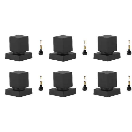 6 Acabamentos Para Registro Pressão ou Gaveta 1/2 e 3/4 Quadrado Preto Fosco Padrão Deca Metal +adaptador Docol