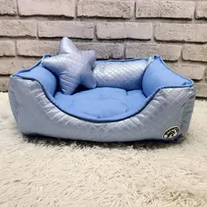 Cama Pet Courino Azul Colchonete Caminha Com Zipér