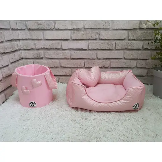 Kit Cama Colchonete Cesto Organizador Cachorro Almofada Pet Colchão Saco Brinquedo
