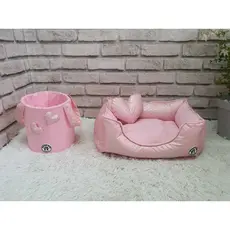 Kit Cama Colchonete Cesto Organizador Cachorro Almofada Pet Colchão Saco Brinquedo
