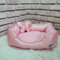 Cama Cachorro Gato Cão Pequeno Delicate Baby M Caminha Pet Rosa Courino Colchonete 100% Lavavel Enchimento Siliconado