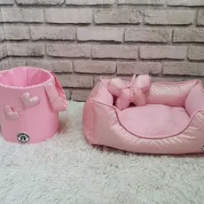 Caminha Pet Colchão Rosa Tamanho P Colchonete Para Cachorros e Gatos Cesto Organizador Delicate Baby