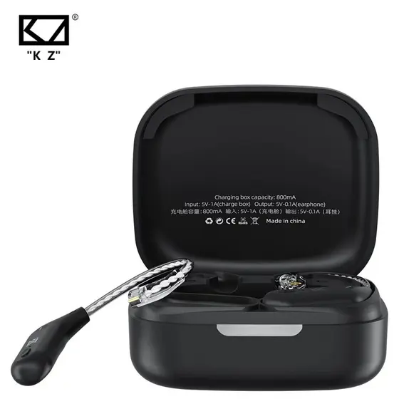 Kz Az09 Bluetooth 5.2 Atualização Cabo De Alta Fidelidade Sem Fio Gancho Ouvido Com Caixa De Carregamento Sem Fio Para Kz Trn Cca Fones De Ouvido Fone De Ouvido