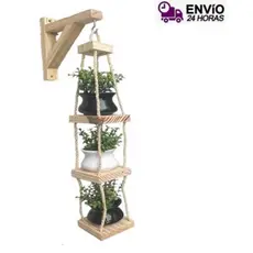Floreira Vertical Suspensa Suporte para Flores Vasos Prateleira de Vasos Suporte de Madeira para Plantas Jardim