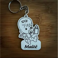 Kit de Chaveiros Bebe Nenem Com Mamadeira Brinde Personalizado em MDF