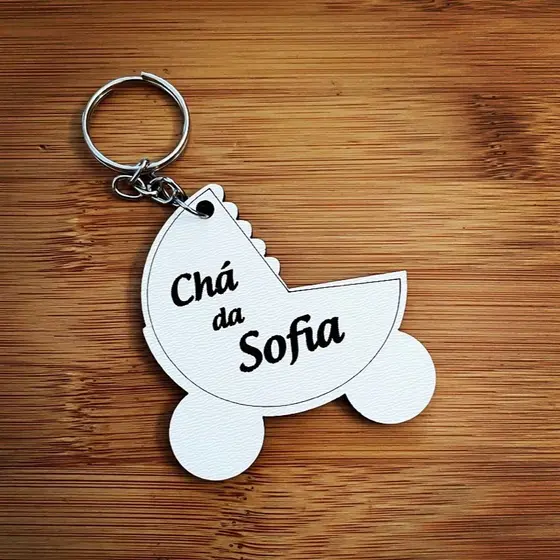 Kit de Chaveiros Carrinho Bebe Cha Brinde Personalizado em MDF