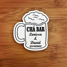 Kit de Imãs Geladeira Caneca Chá Bar Personalizado em MDF