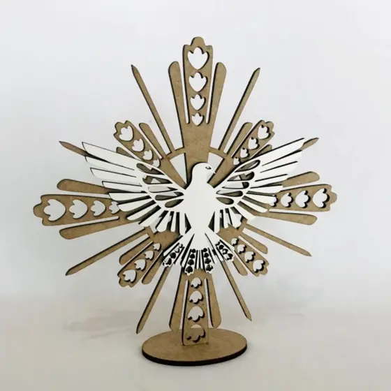 Kit Divino Espirito Santo Lembrancinha Religiosa - Primeira Eucaristia, Crisma e Eventos. Personalizado MDF