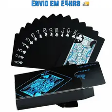 Baralho Black A Prova D'agua - Baralho Preto - Poker Mágica