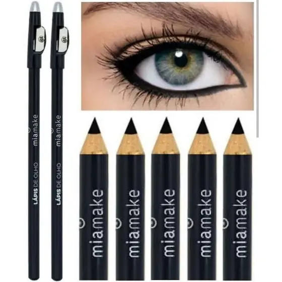 LAPIS DE OLHO PRETO MIA MAKE COM APONTADOR 12 UNIDADES