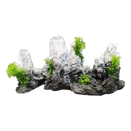 Ornamento Enfeite Aquarios Montanha Rochas Plantas Artificiais Terrarios Repteis Tartaruga Decoração