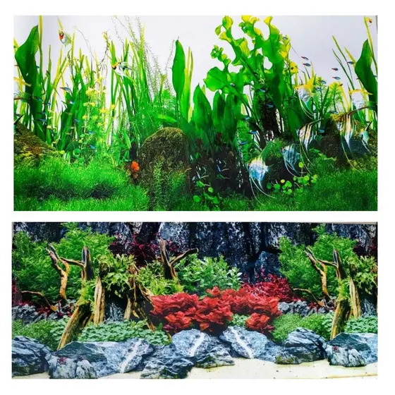 Painel Para Fundo Aquario 1,8m X 50cm Dupla Face Aquarios Agua Doce Terrarios Réptil Répteis Tartarugas Plantado Peixes