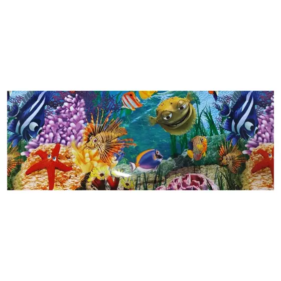 Painel Para Aquário 50cm X 40cm Papel Fundo Duas Imagens Dupla Face Dois Lados Mar Marinho Coral Dory Nemo Infantil Tronco Enfeite Ornamento