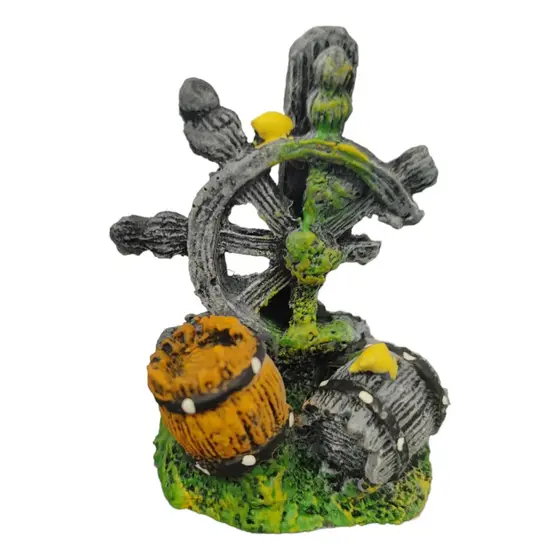 Enfeite Ornamento Aquário Timão Betta Beteira Fundo Do Mar Resina Barril Peixe Bettas Aquarios Decoração Decorativo