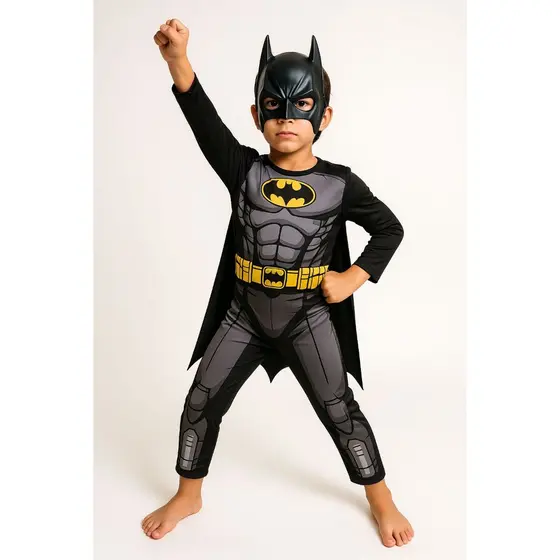 FANTASIA INFANTIL BATMAN COM ENCHIMENTO E MÁSCARA