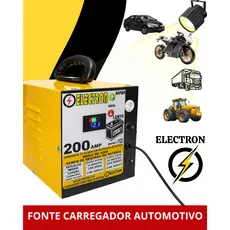 Carregador De Bateria 12v Cib200ah Com Display Multi Funções Electron Premium