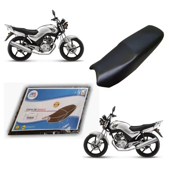 Capa De Banco Moto Yamaha YBR 125 2000 2001 2002 2003 2004 2005 2006 2007 2008 Preta Modelo Original