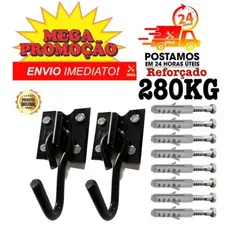 Gancho Armador De Rede De Balanço Descanso Reforçado Aço Cromado Com Parafuso e Bucha