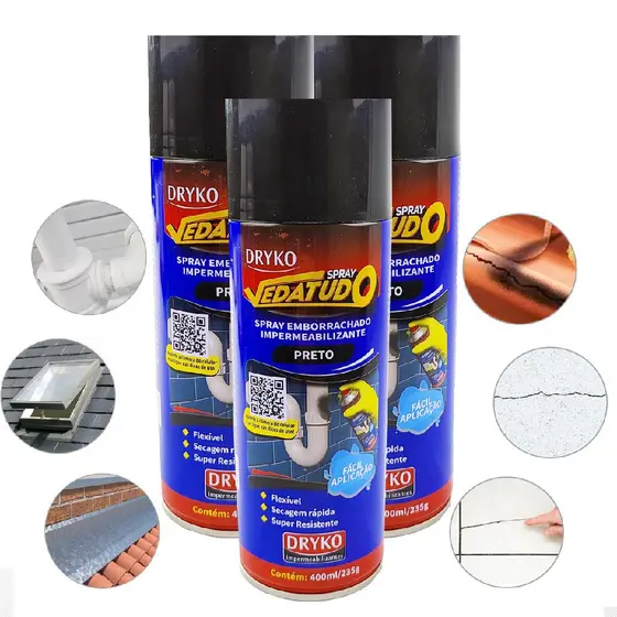 Kit 3 Borrachas Manta Líquida Impermeabilizante Vedatudo Para Telhado/Cantos/Juntas/Concreto 400ml