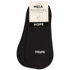 Kit 3 Pares Meias Cano Invisível Hope Soquete Algodão Silicone Macia Fresca Calcanhar Anatômico Firme