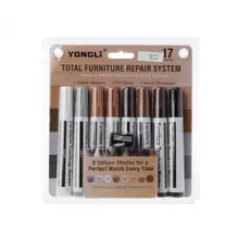 Kit 17 pçs Caneta tira risco reparo retoque restaurador preenchimento MÓVEIS MDF MADEIRA MARCENARIA