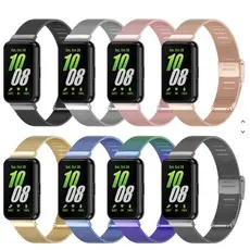 Pulseira Para Samsung Galaxy Fit 3 Sm-r390 Metal Milanese com fecho magnético ajustável/tradicional