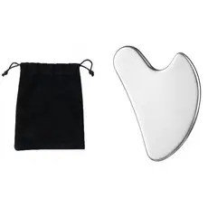 Placa Guasha Inox Massagem E Redução De Inchaço Facial 95g Gua sha