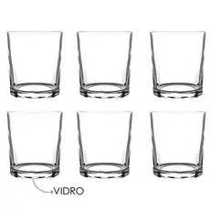 Kit Copos de Whisky de Vidro Rocks Vidro Genuíno e Ideal para Whisky e Velas Aromáticas