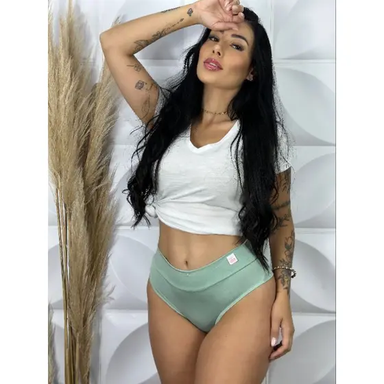 Kit 5 Calçinha Conforto Dupla Que Não Marca,Calcinha Cós Alto Confortável