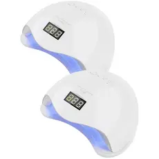 2x Cabine de LED UV Sun 5 Digital 48w Unha Gel Acrigel Secagem Rápida Branca Rosa