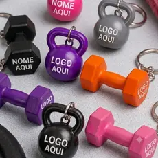 Kit Chaveiro Halteres e Kettlebell e Chaveiro Personalizados – Seu Nome ou Logo Chaveiro Academia personalizados barato
