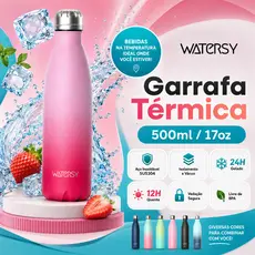 Watersy Garrafa Térmica 500ml Frio 24Horas Garrafa de água inox 304 Com Tampa Copo Térmico Portátil