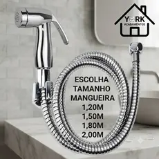 Ducha Higienica Gatilho ABS MAX CROMADO e Mangueira Flexivel em Inox ESCOLHA TAMANHO MANGUEIRA