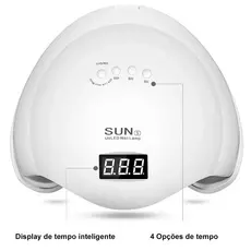 Cabine Sun 5 Unha Gel Acrígel Led uv Branca Rosa Digital 48w Bivolt
