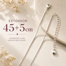 Corrente Veneziana Feminina Ajustável Correntinha Colar 45cm com extensor 5cm