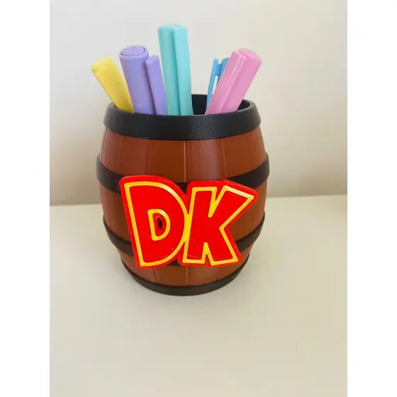 Porta objetos Porta Lápis Vaso Decoração Donkey Kong Barril Plantas Suculentas