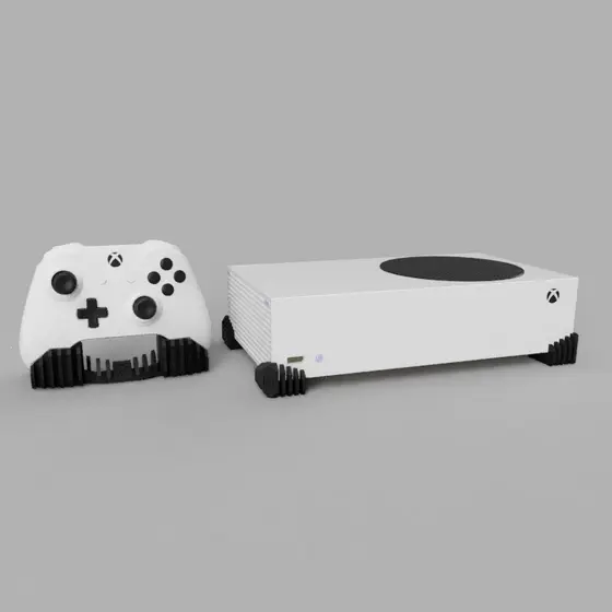 Exclusivo 4 Suporte Pezinho Console  + Suporte controle  Série S  Xbox One S - X  - Apoio Horizontal / Vertical