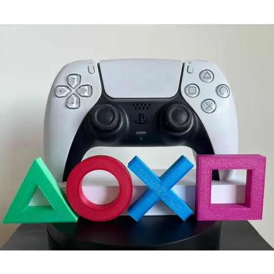 Suporte Controle Design Moderno PS5 Dualsense Letreiro Simbolos Playstation Slim Pro