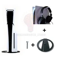 Suporte Base Vertical Para Playstation 5 + Clip Suporte Headset Ps5 Slim Digital  todos Ps5 Pro
