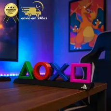 Letreiro Gamer PlayStation – Decoração Geek para Setup 3D Colorido