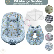 Ninho Redutor de Berço com Ziper Almofada Amamentação e Mosquiteiro Protetor Menino Menina