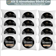 Enchimento Almofada Refil 50x50 Silicone Antialergico Kit 12 Unidades