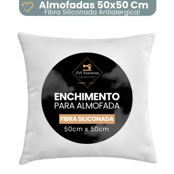 Enchimento Almofada Refil 50x50 Fibra Siliconada Antialergica TNT Macio Volume Cheio Conforto Premium