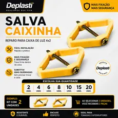 Kit com até 20 Reparo Salva Abas Tomadas Caixinha Luz 4x2 Expansível Compacto - Escolha a quantidade