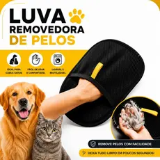 Luva Removedora de Pelos para Pets Cães e Gatos Reutilizável Removedor de Pelos Estofado Sofá Roupas